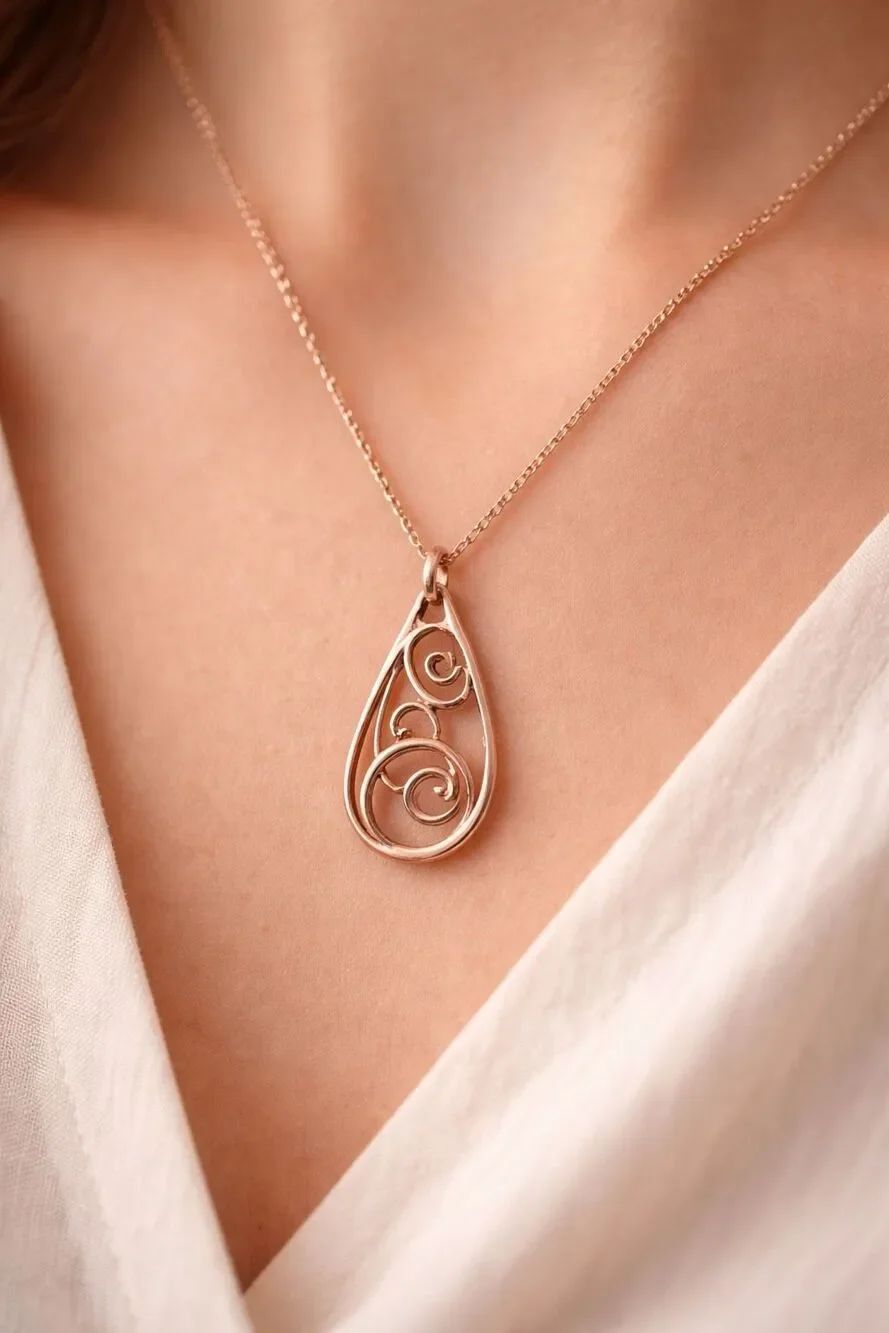 Brighton Rock N Scroll Silver Plated Two Layer Pendant Necklace with Signed Bag